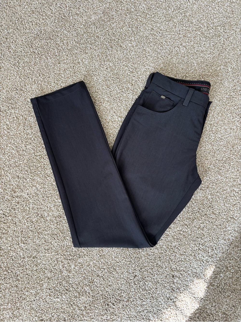 Bertini Dark Gray Slim Stretch Dress Pants